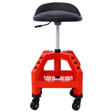 Campfun Rolling Shop Stool, Creeper Seat Garage Stool on Wheels, Mechanics Chair Adjustable Height 360° Swivel Shop Seat, Heavy Duty Shop Stool, Shop Campfun
