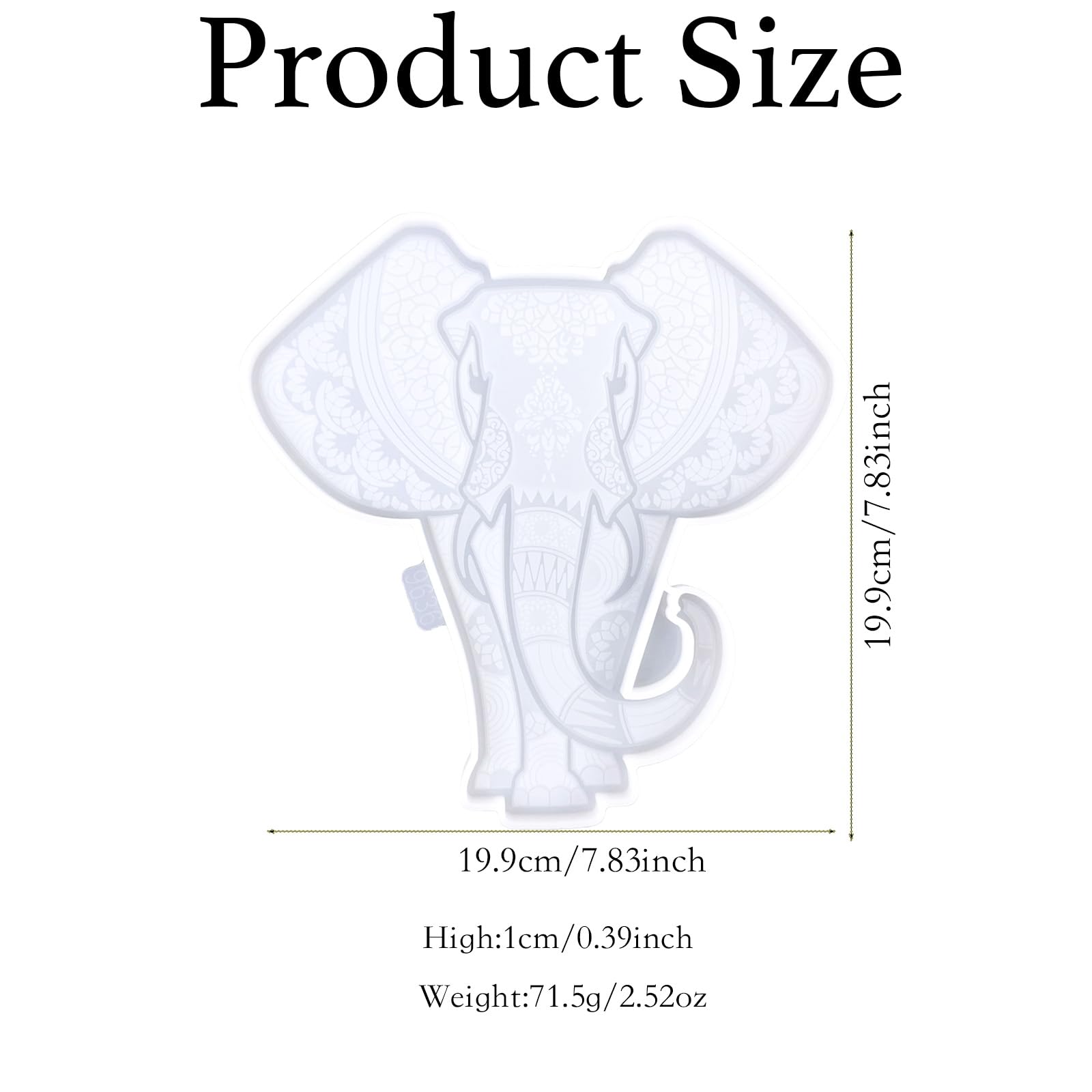 XYQHOAC Large Elephant Resin Mold 3D Wall Hanging Silicone Molds Elephant Silicone Molds for Epoxy Resin Animal Cosater Mold for DIY Wall Hanging Art - WoodArtSupply