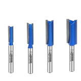 KOWOOD Plus Double Flute Straight Router Bit Set, 1/4 Inch Shank. Cutting Diameter in 1/4”, 5/16”, 3/8”, 1/2”. with Updated Kowood C3 Carbide. Great KOWOOD