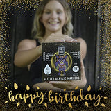 Art Owl 12 Basic Acrylic Paint Pens Extra Fine Tip and 12 Glitter Paint Markers Extra Fine Tip, Bundle for Rock Painting, Stone, Ceramic, Glass, Wood Art Owl