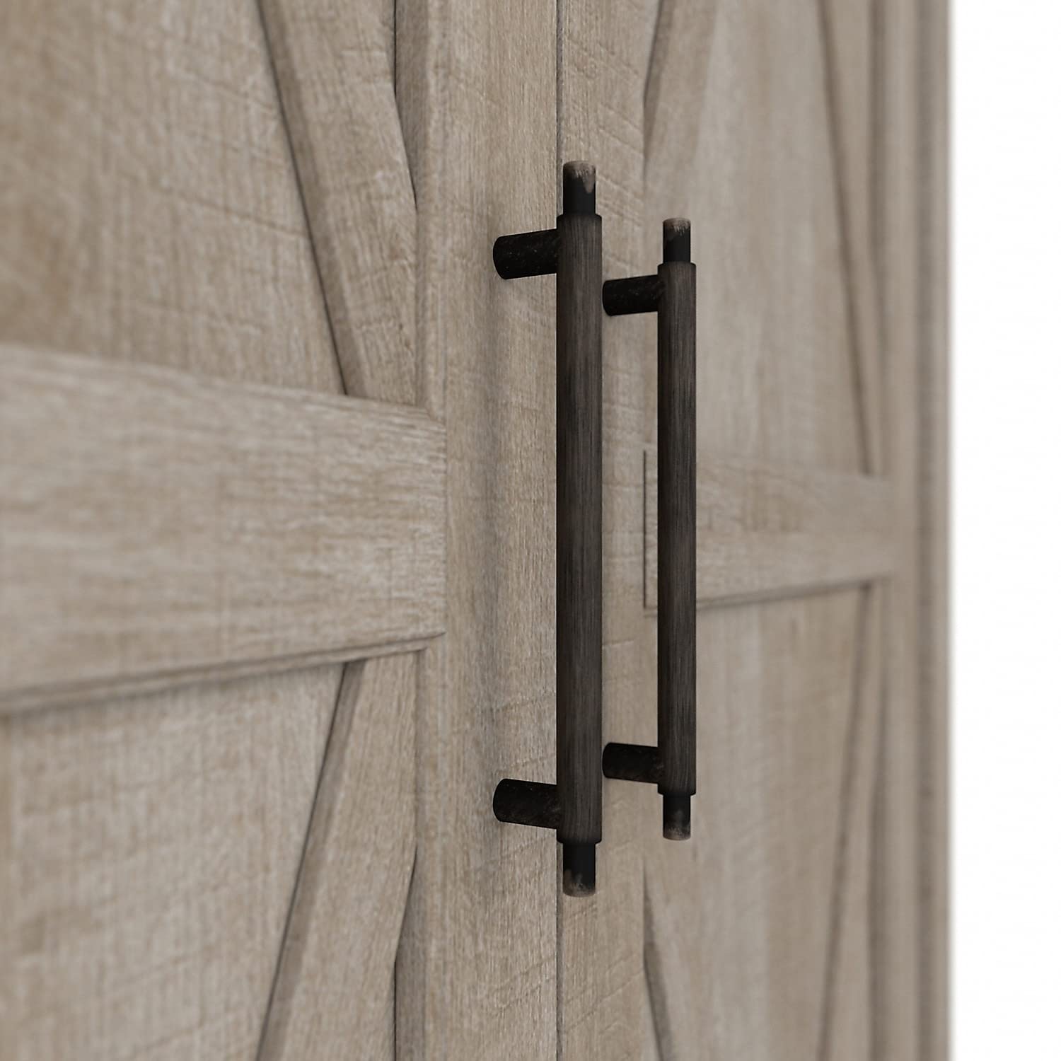 Bush Furniture Key West Tall Storage Cabinet with Doors in Washed Gray | Accent Chest for Home Office, Living Room, Entryway, Kitchen Pantry and More Bush Business Furniture