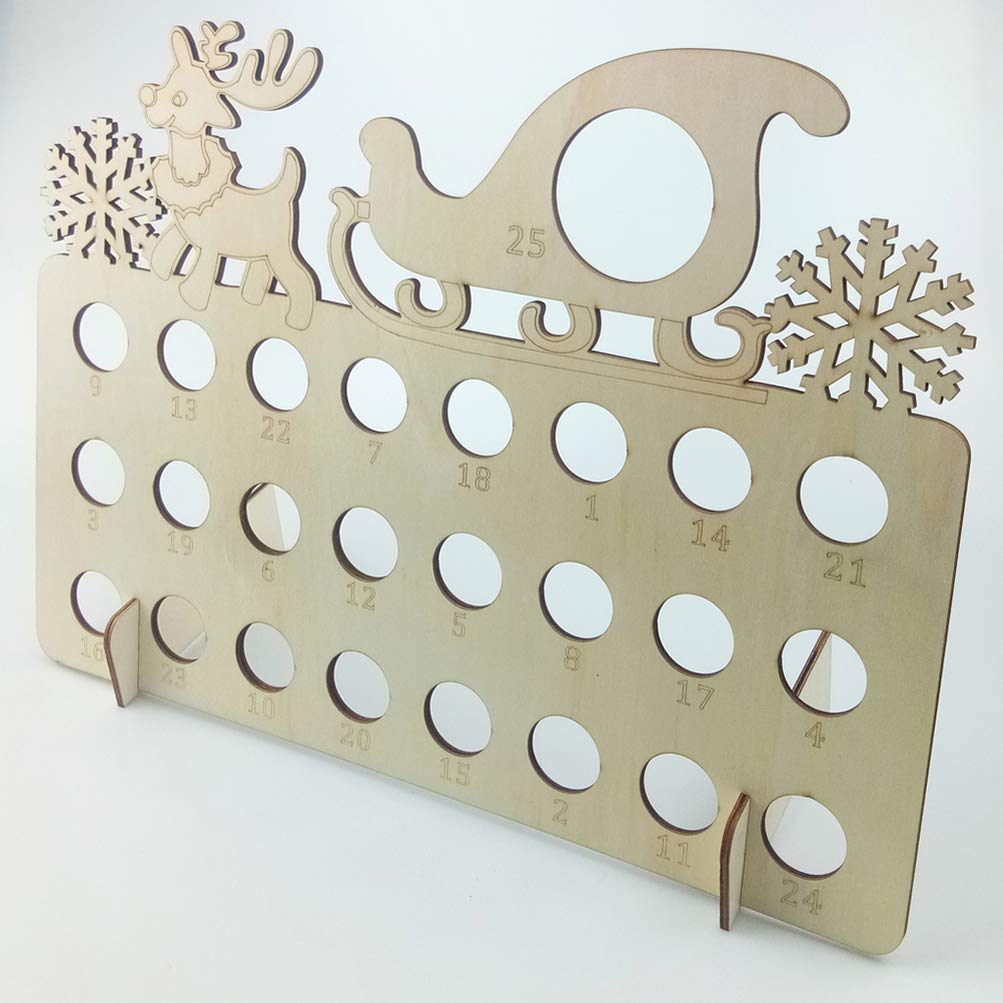 Happyyami 1pc Diy Wood Christmas Gifts Christmas Tabletop Ornament Unfinished Wood Ornaments Christmas Diy Advent Calendarios De Adviento Christmas - WoodArtSupply