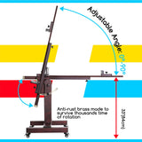 MEEDEN Extra Large Studio Easel, Professional Artist Easel, Heavy Duty Floor Easel, Tilts Flat Easily, Rosewood Finished, Holds Canvas Art up to 71” MEEDEN