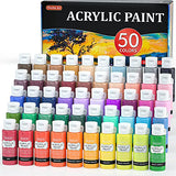 Shuttle Art Acrylic Paint, 50 Colors Acrylic Paint Set, 2oz/60ml Bottles, Rich Pigments, Water Proof, Premium Acrylic Paints for Artists, Beginners Shuttle Art