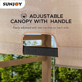 Sunjoy Cedar Pergola 10 x 11 ft. Wooden Hot Tub Pergola with Adjustable Canopy and Privacy Screen by SummerCove SummerCove