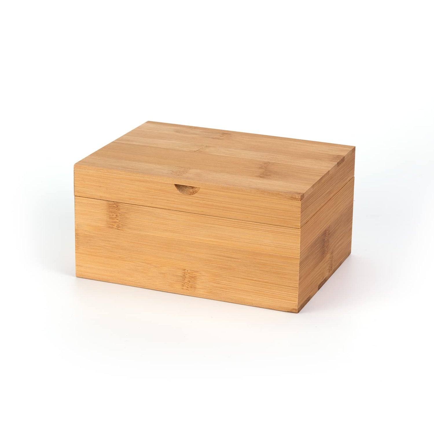 Woiworco Small Bamboo Wooden Box with Hinged Lid, 6.7 x 5.1 x 3.1 inch Natural Wooden Boxes Box for Crafts Art and DIY Hobbies, Decorative Box and Woiworco