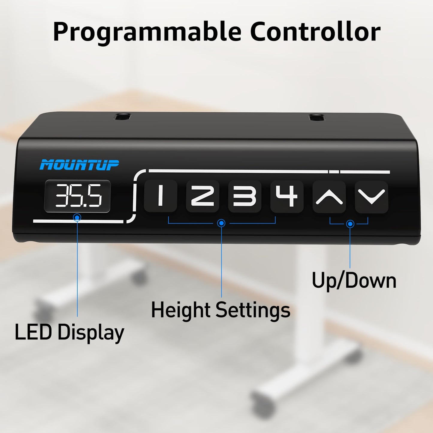 MOUNTUP 𝟓𝟓 𝐱 𝟐𝟖 Inches Electric Height Adjustable Standing Desk, Sit Stand Desk with Memory Controller, Ergonomic Stand Up Desk for Home Office with - WoodArtSupply