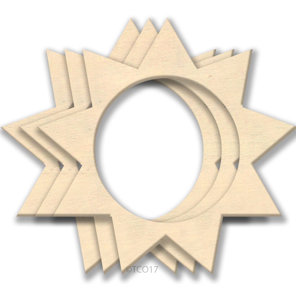 4-in Wooden Shape 1/8" Thick Shape (Star) Unfinished Plywood Shape Star, 3-Pack The Crafts Outlet