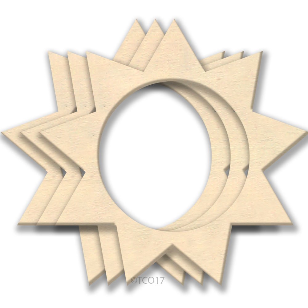 4-in Wooden Shape 1/8" Thick Shape (Star) Unfinished Plywood Shape Star, 3-Pack - WoodArtSupply