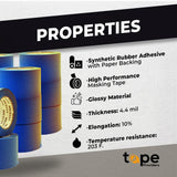 WOD PMT21B Blue Painter’s Tape - 2 inch x 60 yds. Thick & Wide Masking Tape for Safe Wall Painting, Building, Remodeling, Labeling, Edge Finishing WOD Tape