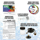 Master Airbrush Cool Runner II Dual Fan Air Compressor Professional Airbrushing System Kit with 3 Airbrushes, Gravity and Siphon Feed - Holder, Color Master Airbrush