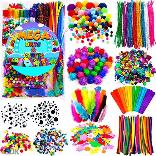 GoodyKing Arts and Crafts Supplies for Kids - 1170Pcs+ Craft Art Supply Kit for Toddlers Kids Craft Supplies & Materials Age 4 5 6 7 8 9 - All in One Goody King
