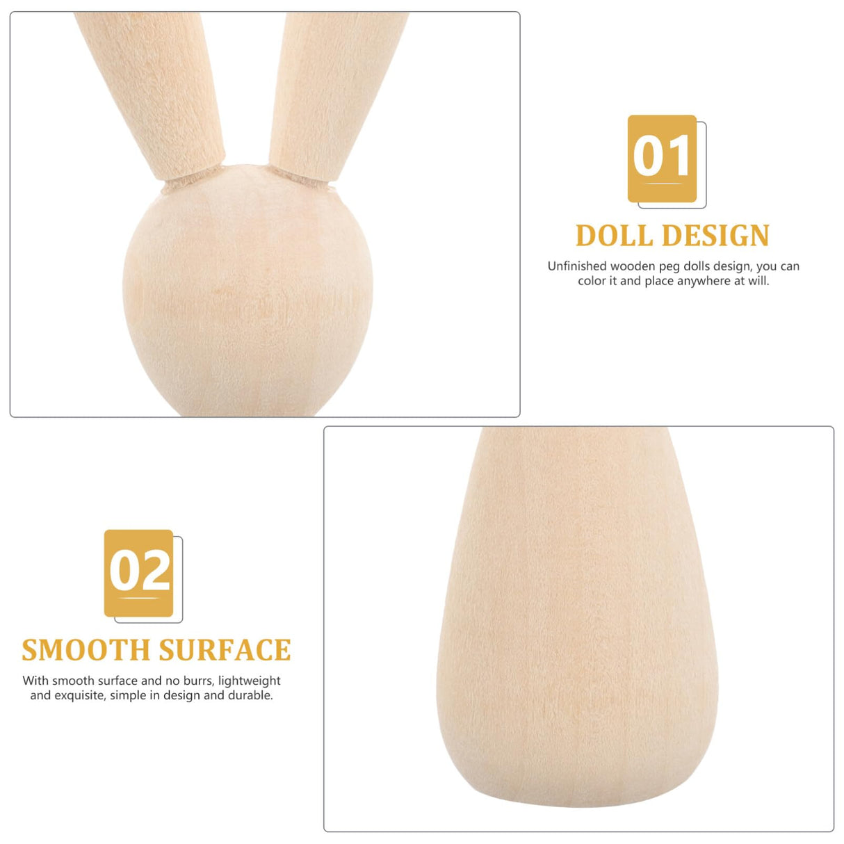 VILLCASE 10pcs House Decorations for Home Wooden Playset Home Accessories Decor Shelf Decorations Wooden Toys Wooden Rabbits Unfinished Wood Peg VILLCASE