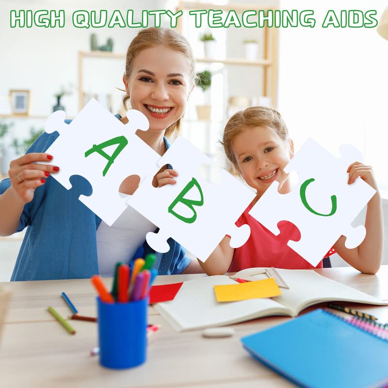 Glenmal 100 Pcs White Blank Puzzle Papers Oversize Puzzles Large White Puzzle Pieces for Adult to Draw and Write and Makes Huge Art Display Glenmal