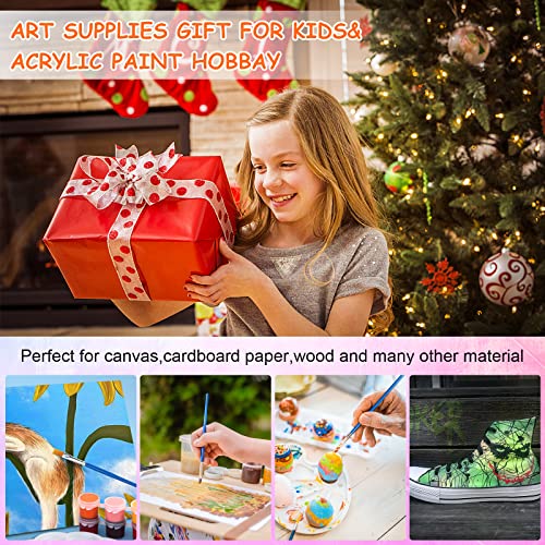 140 PCS Mini Acrylic Paint Set,12 Colors Acrylic Paint Strips for Kids&Adults Craft Paint,Kids Paint Set Container Strips Storage, Perfect for Home