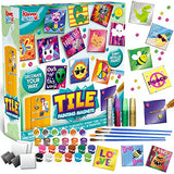 JOYIN 24 Magnetic Mini Tiles Art Kit, Creativity DIY Paint, Arts and Crafts for Kids, DIY Supplies for Party Favors, Family Activity, Birthday JOYIN