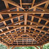 Backyard Discovery Barrington 20 ft. x 12 ft. All Cedar Wood Carport Pavilion Gazebo, Shade, Rain, Hard Top Steel Metal Roof, All Weather Protected, Backyard Discovery
