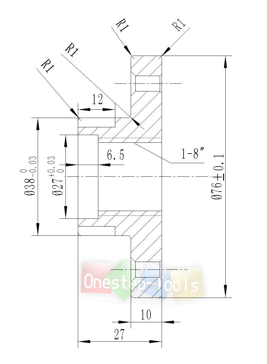 Steel Face Plate 1"-8 Threaded for Wood Lathe Turning (3") ONESTEP-TOOLS