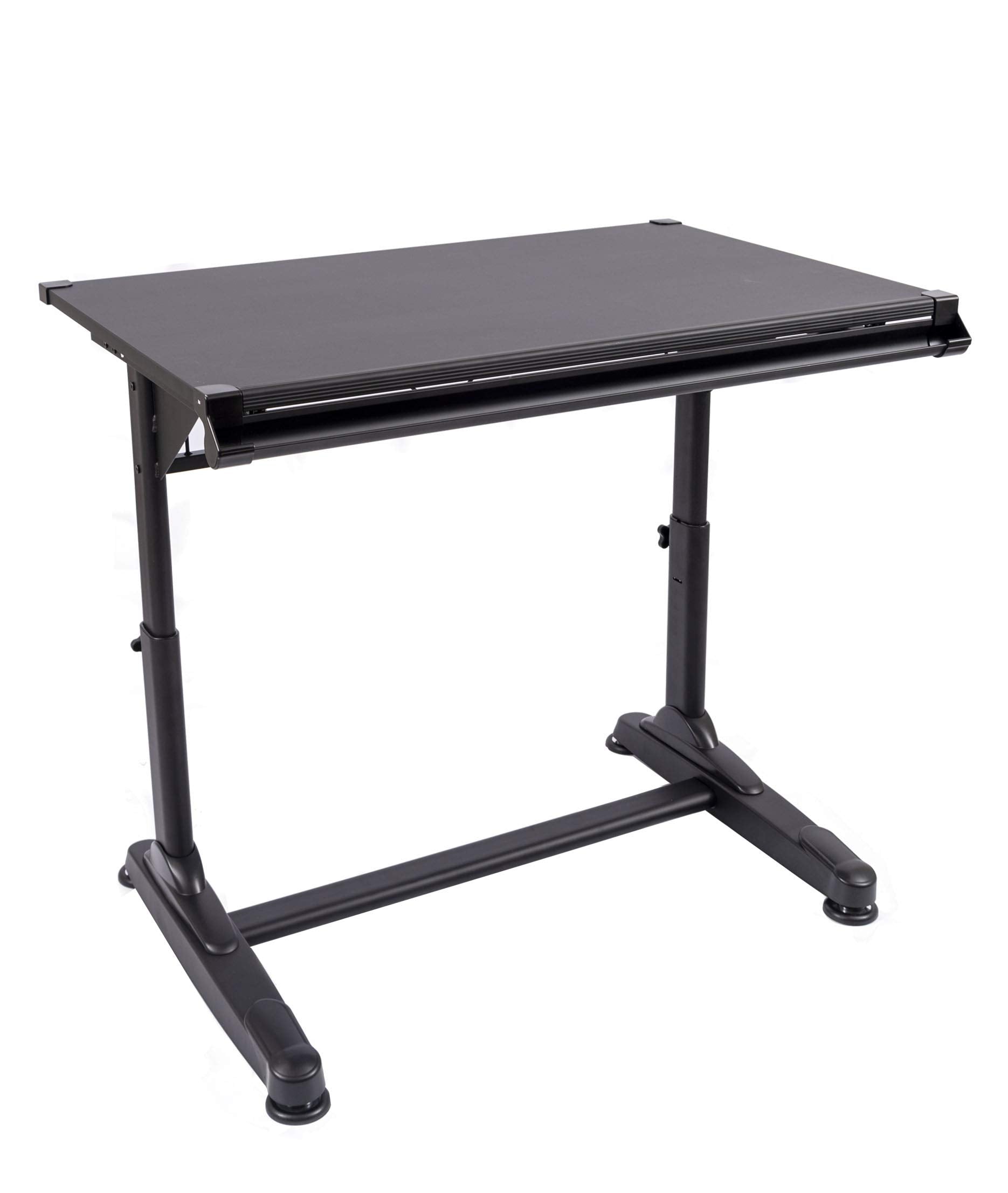 Stand Up Desk Store Adjustable Height and Angle Drafting Table Drawing Desk with Large Surface (Black Frame/Black Top, 40" W X 26" D) - WoodArtSupply