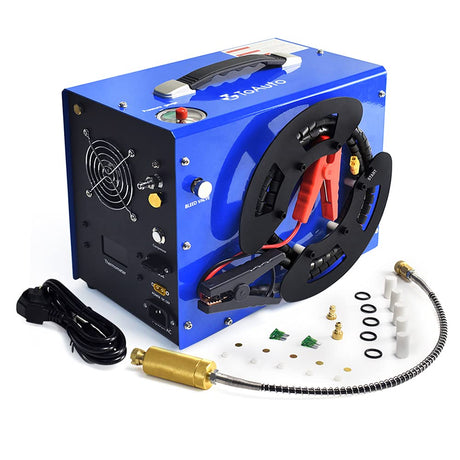 TOAUTO A3 PCP Air Compressor, Unique Vertical+Wire Spool Portable Design, Auto-Stop, Oil/Water-Free, 4500Psi/30Mpa, 8MM Quick-Connector for FASTTOBUY