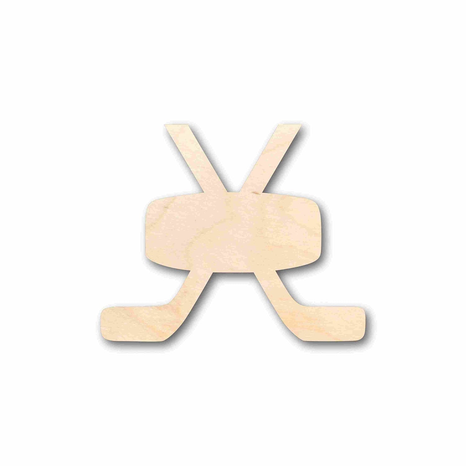 Unfinished Wood Hockey Sticks Pair with Puck Silhouette - Craft- up to 24" DIY 6" / 1/8" 24 Hour Crafts