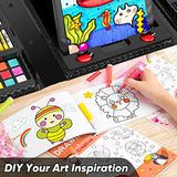 Soucolor Art Supplies, 283 Pieces Drawing Set Art Kits with Trifold Easel, 2 Drawing Pads, 1 Coloring Book, Crayons, Pastels, Arts and Crafts Gifts Soucolor