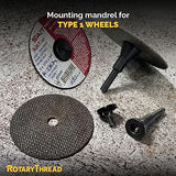 Rotary Thread RTM7 Mandrel - Essential for Die Grinder Accessories & Cut-Off Wheels, 3/8" Arbor Hole & 1/4" Stem, Ideal for Holding Die Grinder Bits Rotary Thread