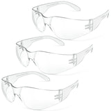 TICONN 3 Pack Clear Safety Glasses for Men, Safety Goggles with Scratch Impact Resistant Meets ANSI Z87.1 Standard (3 Pack) TICONN