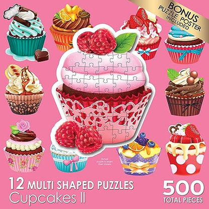 Cra-Z-Art - RoseArt - Mini Shaped - Cupcakes II - 500 Piece Jigsaw Puzzle