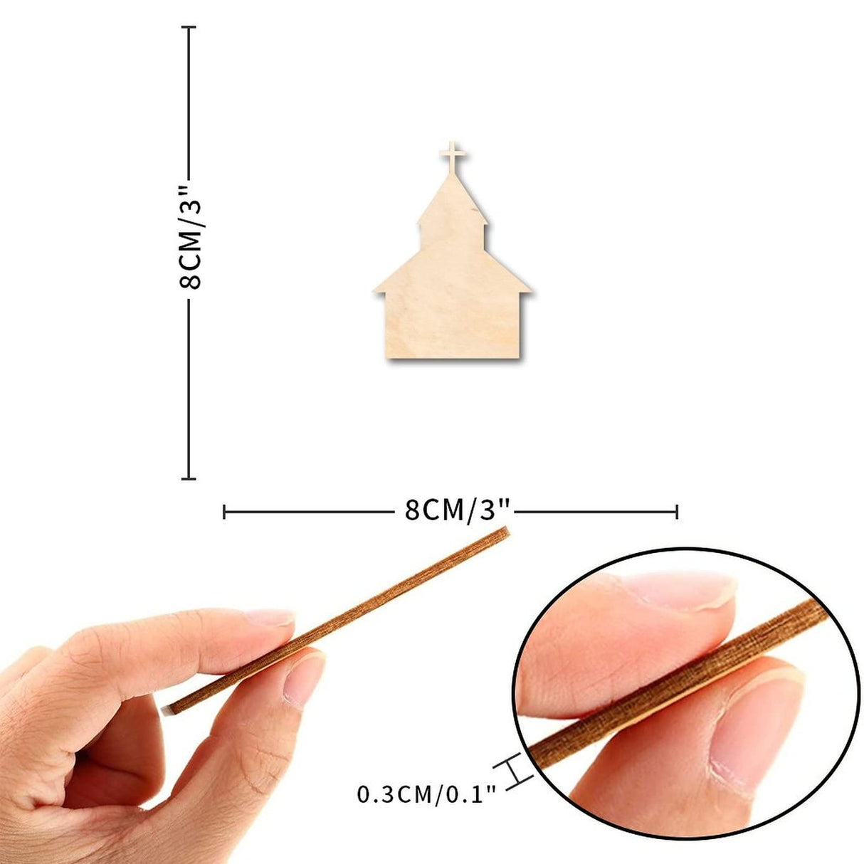 Church Wood Craft Unfinished Wooden Cutout Art DIY Wooden Signs Inspirational Wall Plaque Classic Wall Art Decor for Women Office Bathroom Shelf Arupkeer