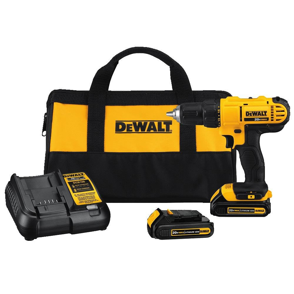 DEWALT 20V MAX* Cordless Drill/Driver Kit with Screwdriver/Drill Bit Set, 100-Piece (DCD771C2 & DWA2FTS100) DEWALT