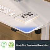 FLEXISPOT Adjustable Height Desk 40 x 24 Inches Whole Piece Desktop Small Standing Desk for Small Space Electric Sit Stand Home Office Table (White FLEXISPOT
