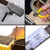 TUOREN 61Pieces Complete Guitar Repairing Tool Kit with Ruler Gauge Measuring Tool Hex Wrench Files Fingerboard Guard Grinding Stone Guitar Gift for TUOREN