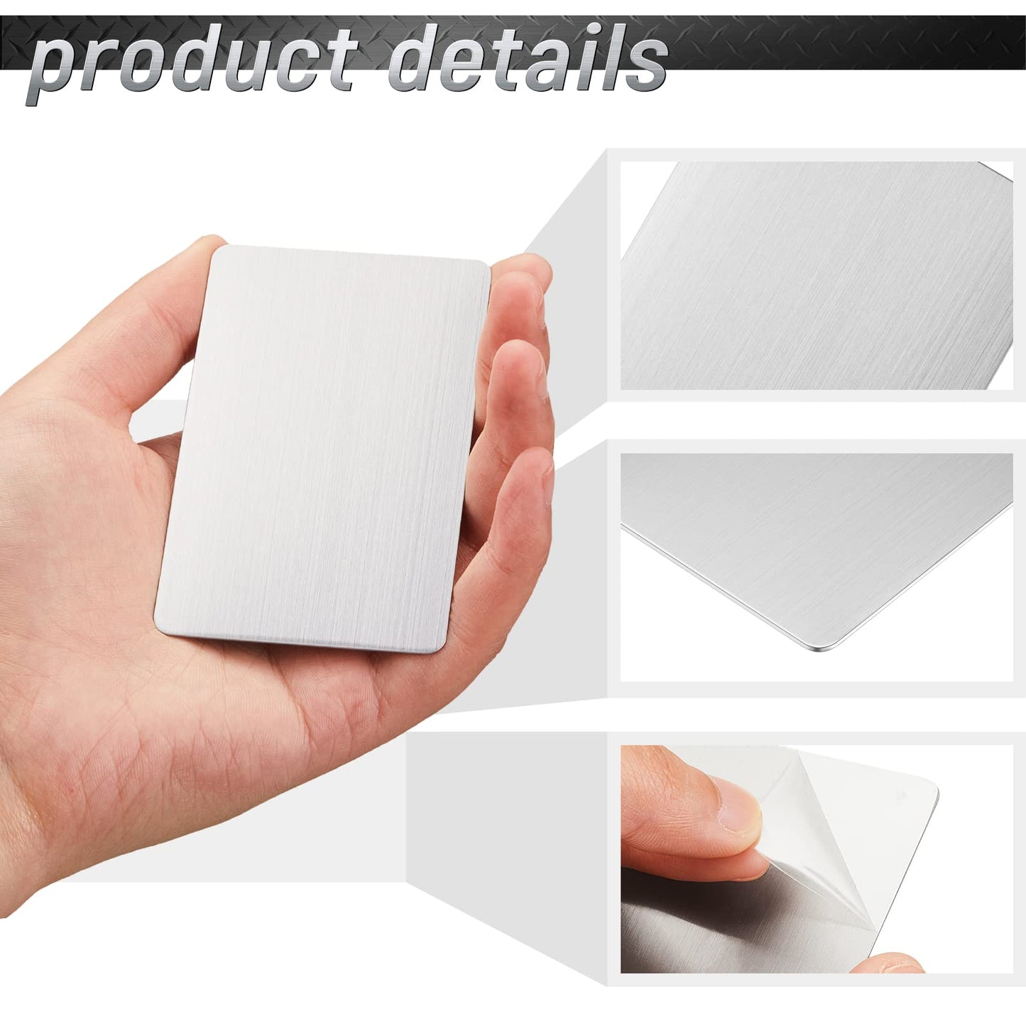 12 Pieces 304 Stainless Steel Metal Business Cards Blank Steel Card Laser Engraving Stainless Cards for House Office Customer DIY Gift Plate Cards, - WoodArtSupply