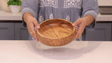 LAVAUX DESIGNS Acacia wooden salad bowls set of 2, large individual bowls 8 x 2 inches (25 oz) with Food safe wood coating | Jointless plates type LAVAUX DESIGNS