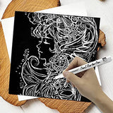 YOOHO Paint Pen White Black Acrylic Marker Set for Rock Wooden Tire Metal Leather Glass Painting, 0.7mm Fine Point Quick Drying (3pcs Black +3pcs YOOHO