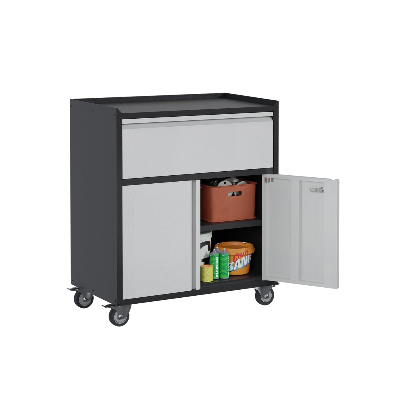 Aobabo Steel Lockable Storage Cabinet with Adjustable Shelves,School,Garage,Assembly Required - WoodArtSupply