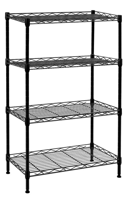 Txxplv 4 Tier Storage Shelves Wire Shelving Rack Unit, Adjustable Metal Rack for Storage Kitchen Laundry Storage Rack (Black) - WoodArtSupply