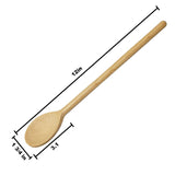 BICB Oval Wooden Spoons for Cooking, Pack of 6 (12-Inch Long) Solid Natural Beechwood Cookware for Stirring, Mixing, Tasting, Serving Food, Craft, BICB