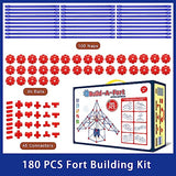 V-Opitos 180 Pack Fort Building Kits for Kids Age 4, 5, 6, 7, 8+ Years Old, Creative STEM Building Toys for DIY Castles, Tunnels, Play Tent, Ideal V-Opitos