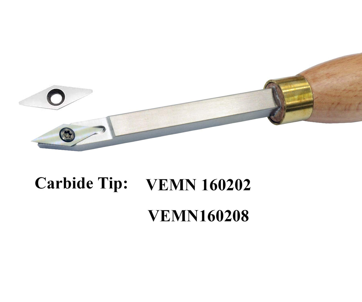 Mini Carbide Tipped Woodturning Tools DW-3 Carbide Wood Lathe Tools 3pcs Rougher Detailer Finisher Made of Stainless Steel with Woodhandle and 4pcs Dirtech