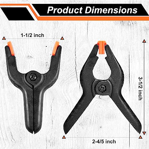 Spring Clamps 12 Packs, Spring Clips 3.5 inch Spring Clamp for Crafts and Professional Backdrop Clips, Plastic Clamps Clips for Backdrop Stand, Heavy Rondauno