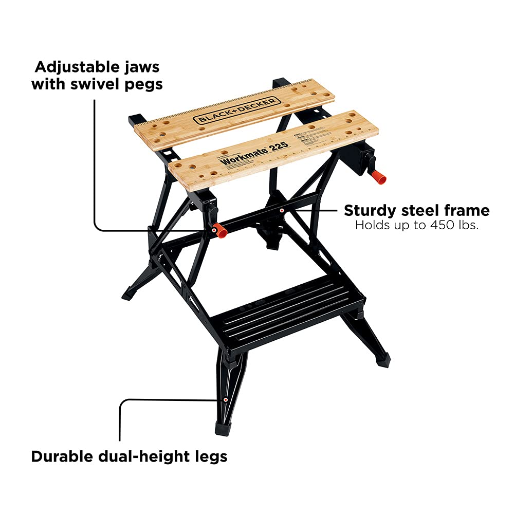 BLACK+DECKER Portable Work Bench and Vise (WM225-A) BLACK+DECKER