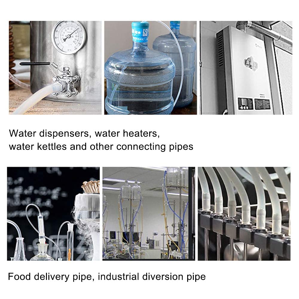 Feelers 3/8" ID x 1/2" OD Silicone Tubing Food Grade Pure Silicon Tube High Temp Home Brewing Winemaking Silicone Hose Tubing, 3.28ft Length Feelers