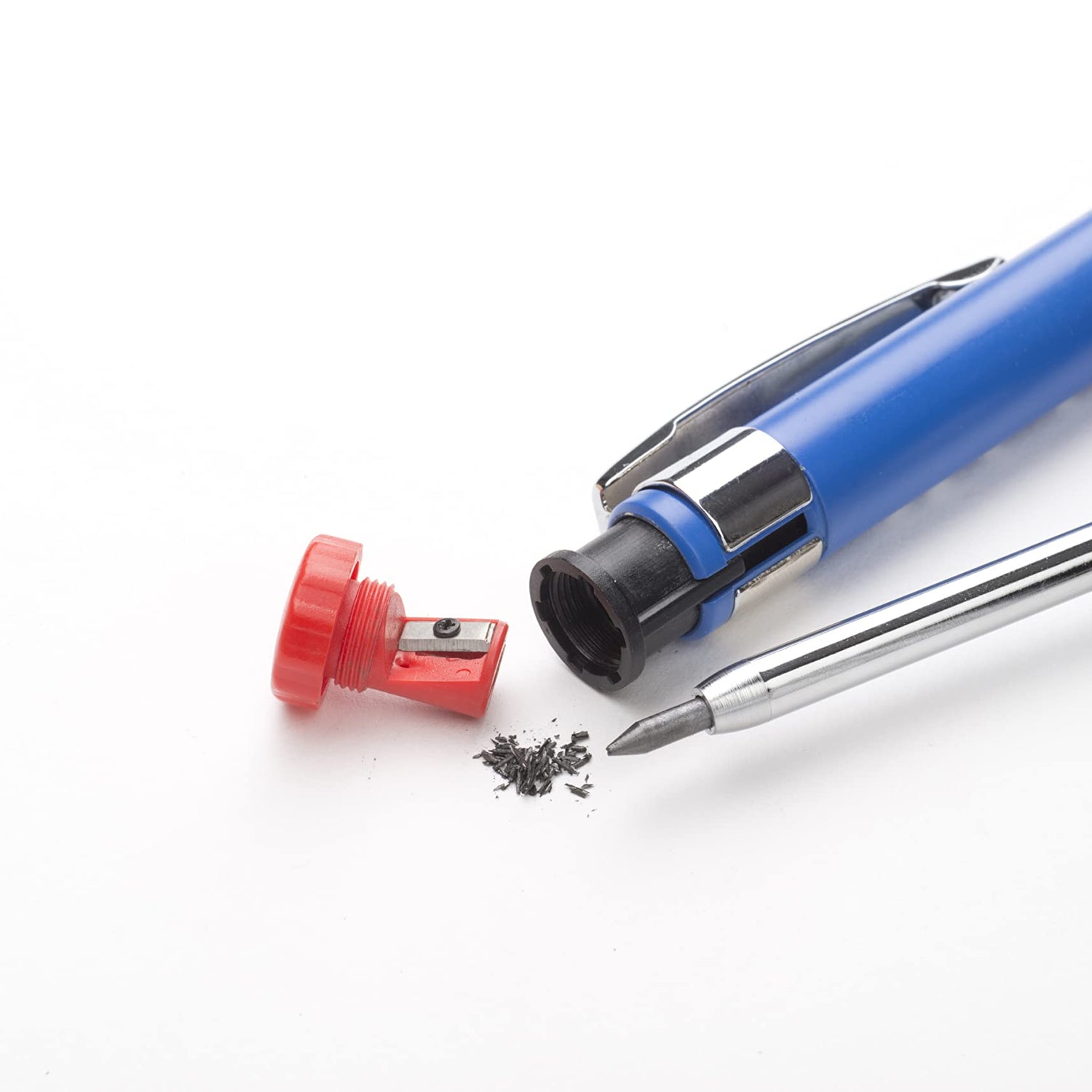 Markal 96270 - Markal PRO- Carpenter Mechanical Pencil with 1 Graphite Lead, Built-in Sharpener, 1 Click Advance, Heavy Duty Metal Barrel & Extended Markal