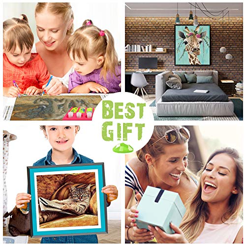 Kaliosy 5D Diamond Painting White Horse by Number Kits, Paint with Diamonds Art Flower DIY Full Drill, Crystal Craft Cross Stitch Embroidery Kaliosy