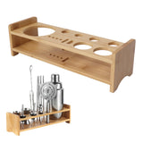 Bartender Kit Stand,Cocktail Shaker Set Wooden Stand Multipurpose Bartending Tool Holder Wood Bartending Tool Storage Holder for Bar Home HERCHR