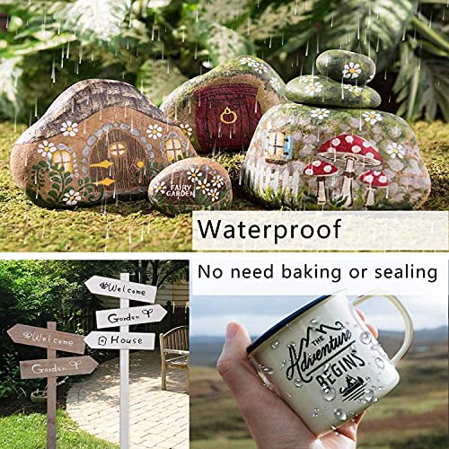 Lesun Gold Paint Pens Paint Markers, 12 Pack Waterproof Oil-Based Paint Pen Set Quick Dry and Permanent, Markers for Rock Painting, Stone, Ceramic, Lesun