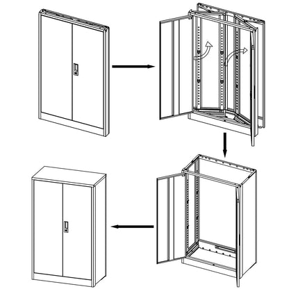 CuisinSmart 42" Metal Storage Cabinet with Locking Doors,Folding Filing Storage Cabinet with Adjustable Shelf,Lockable Garage Storage Cabinet,Tool - WoodArtSupply