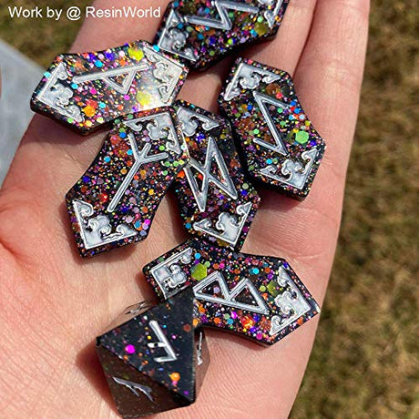 RESINWORLD Faceted Ring Cone Resin Mold Silicone + Rune Set Mold for Resin ResinWorld